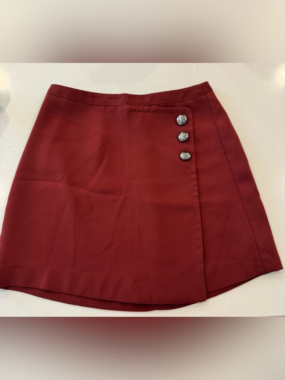 Forever 21 Burgundy Wrap Mini Skirt Medium